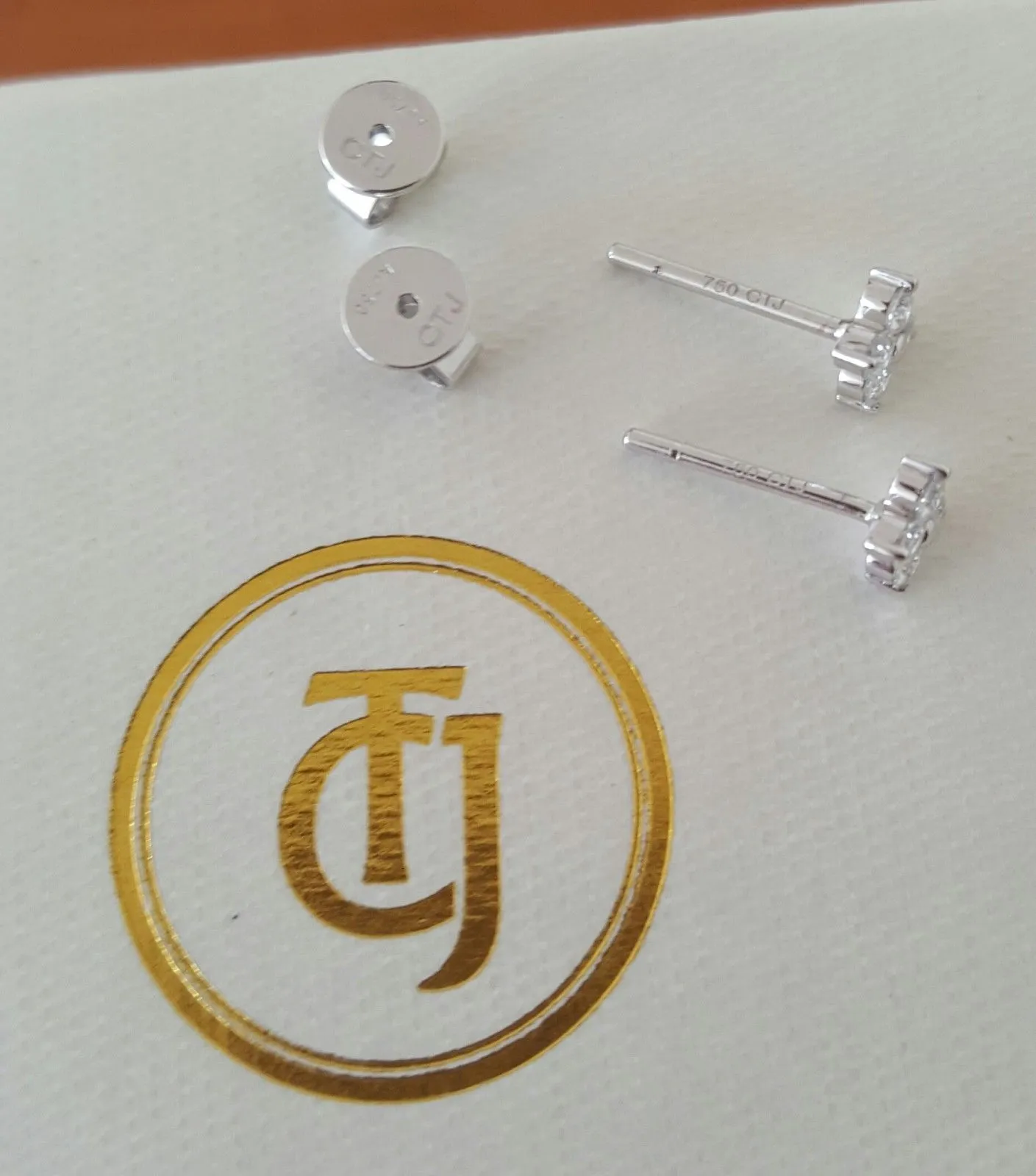 0.24tcw G/SI1 Diamond Stud 'Florette' Earrings in 18k 18ct White Gold by CTJ