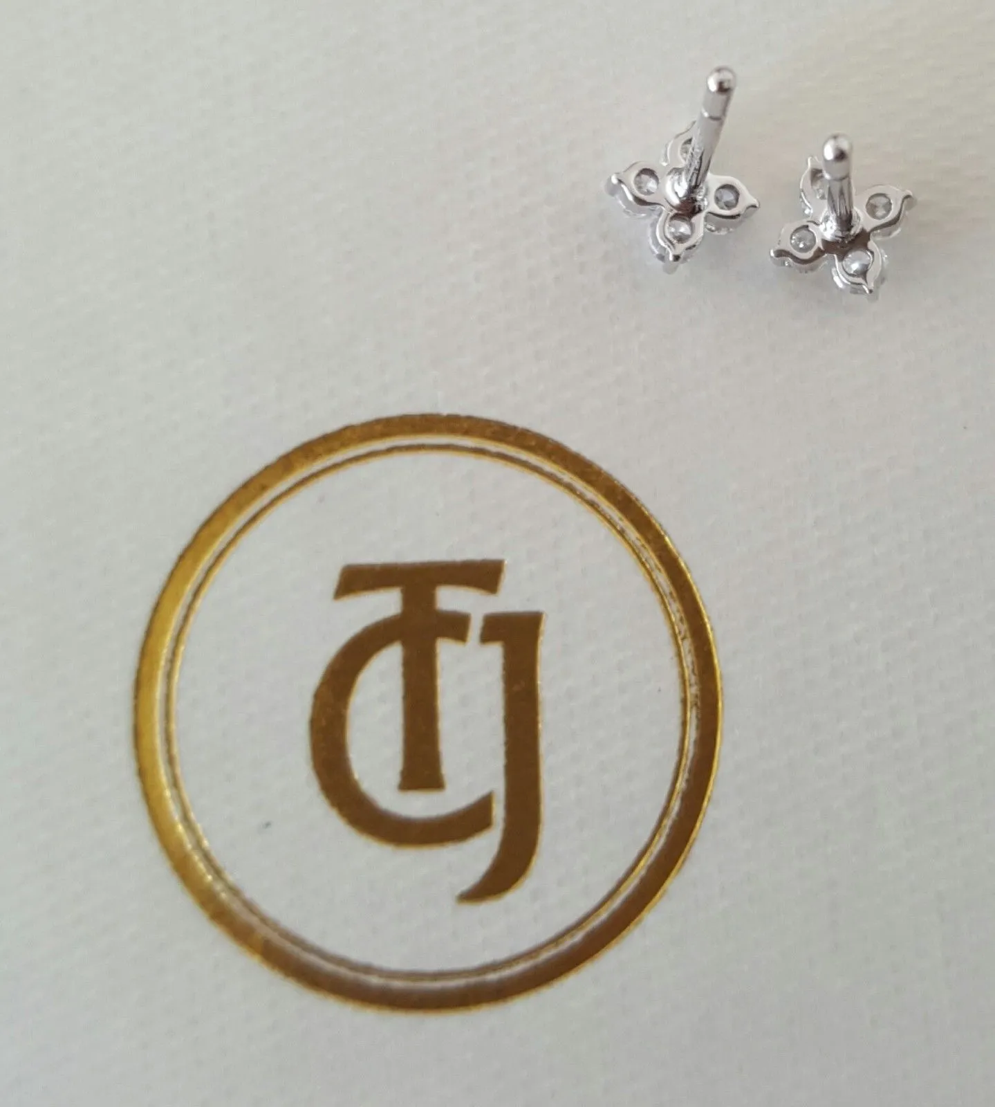 0.24tcw G/SI1 Diamond Stud 'Florette' Earrings in 18k 18ct White Gold by CTJ