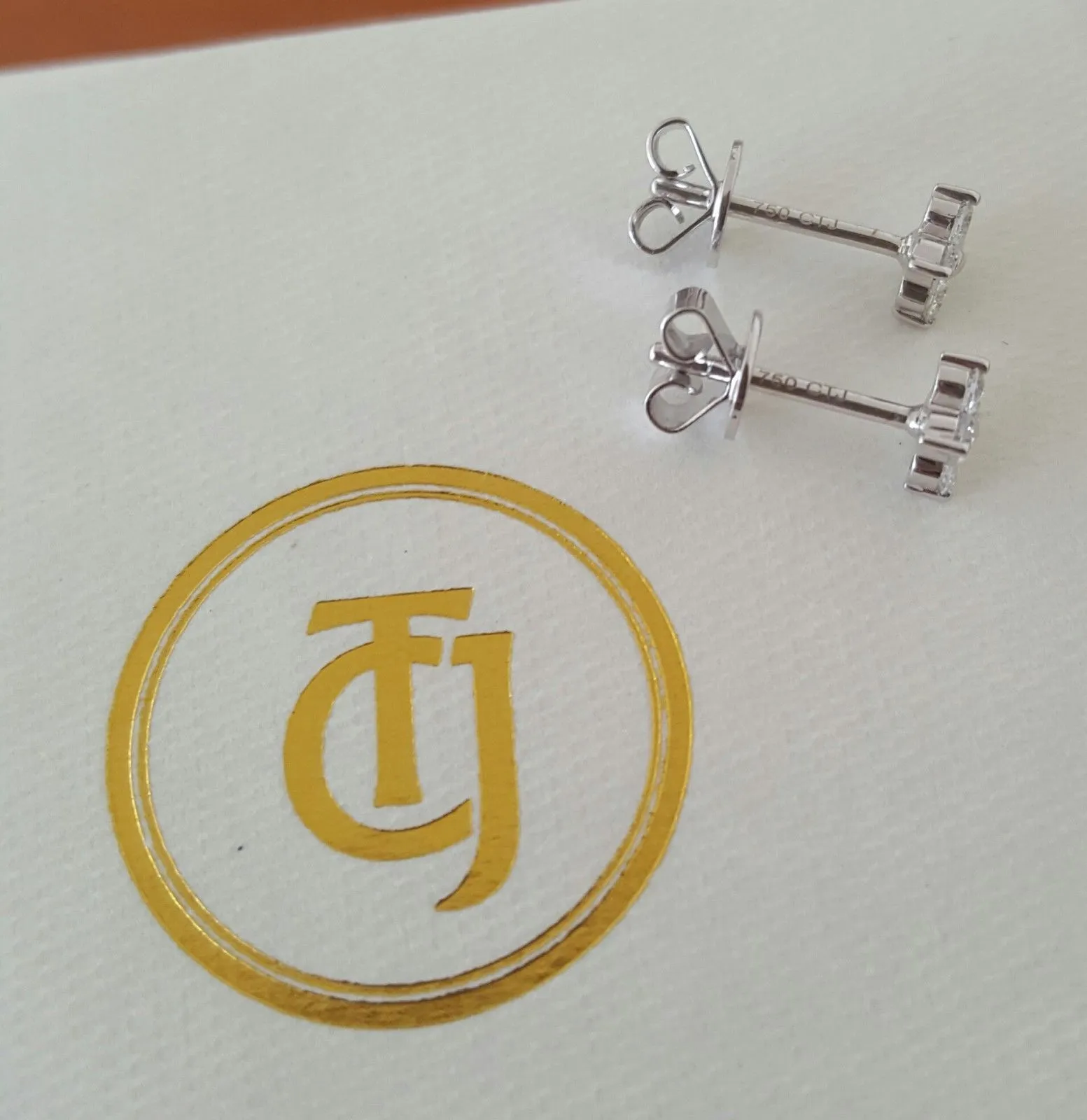 0.24tcw G/SI1 Diamond Stud 'Florette' Earrings in 18k 18ct White Gold by CTJ