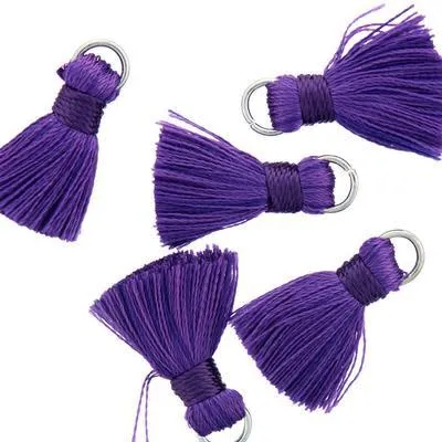 20mm Purple Fabric Tassel - (5 Pieces)