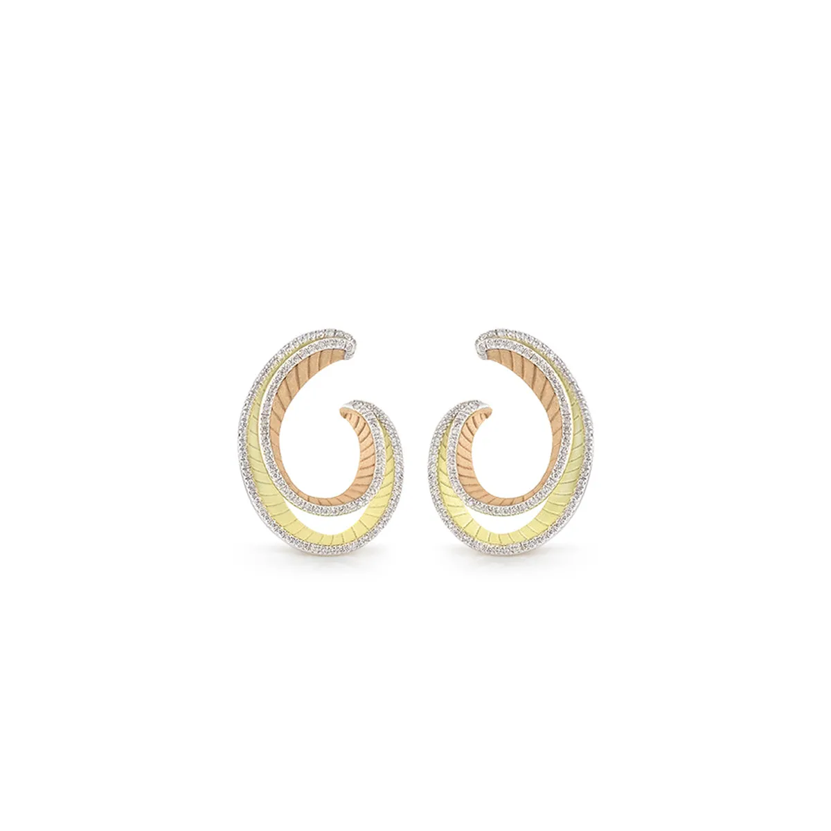 Annamaria Cammilli Two Layer Diamond Regina Hoop Earrings
