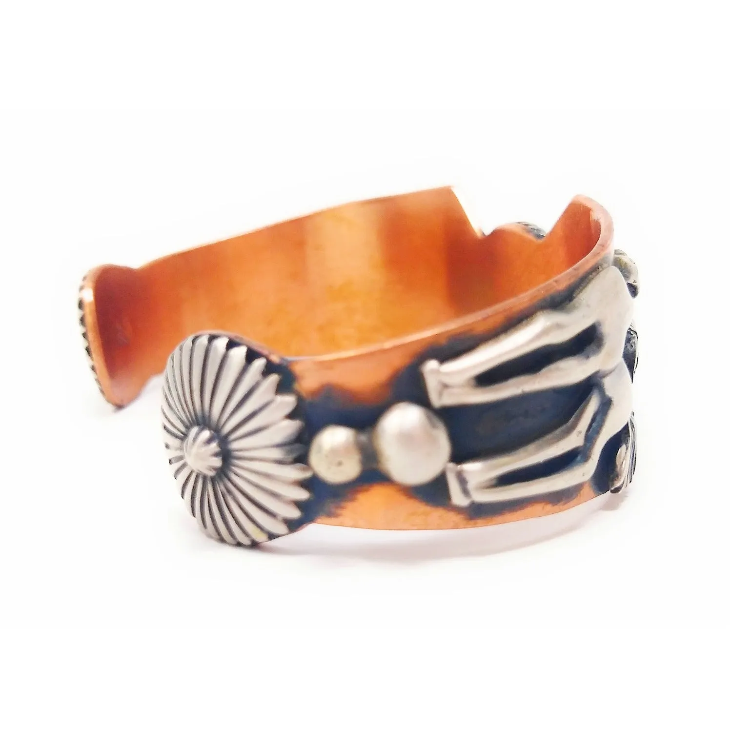 Chaco Canyon Southwest Turquoise Sterling Silver and Copper "Horse" Cuff Bracelet