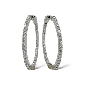 Classic Diamond Inside-Out Oval Hoops