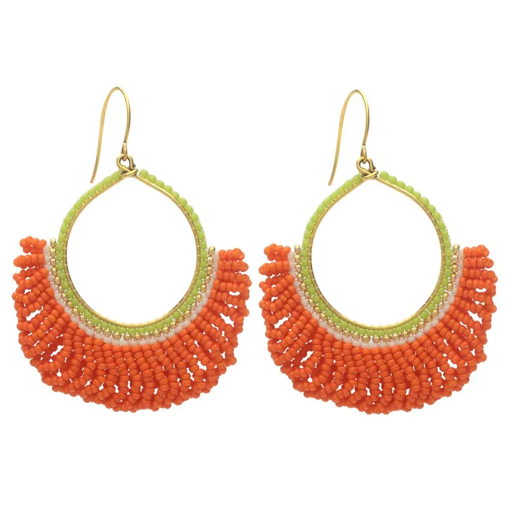 Fresca Beaded Fringe Earrings in Orange Crush - Exclusive Beadaholique Jewelry Kit