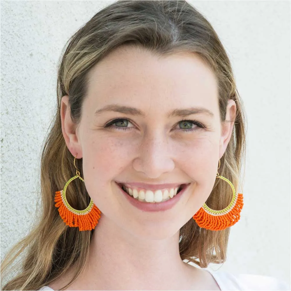 Fresca Beaded Fringe Earrings in Orange Crush - Exclusive Beadaholique Jewelry Kit