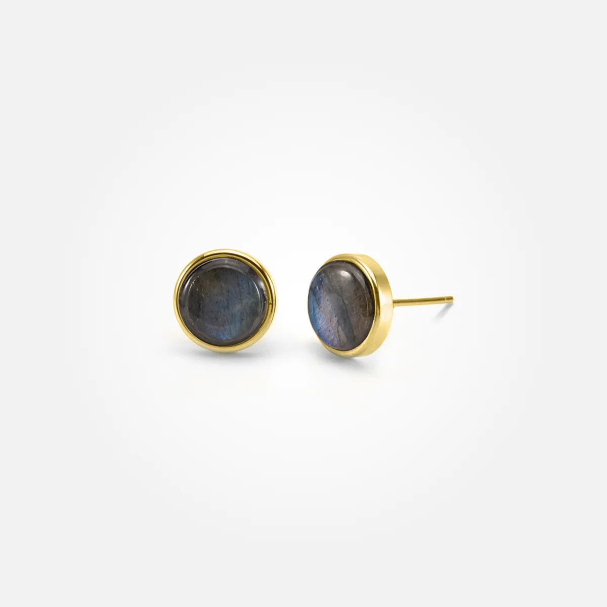 Labradorite Stone Ear Studs (Round)