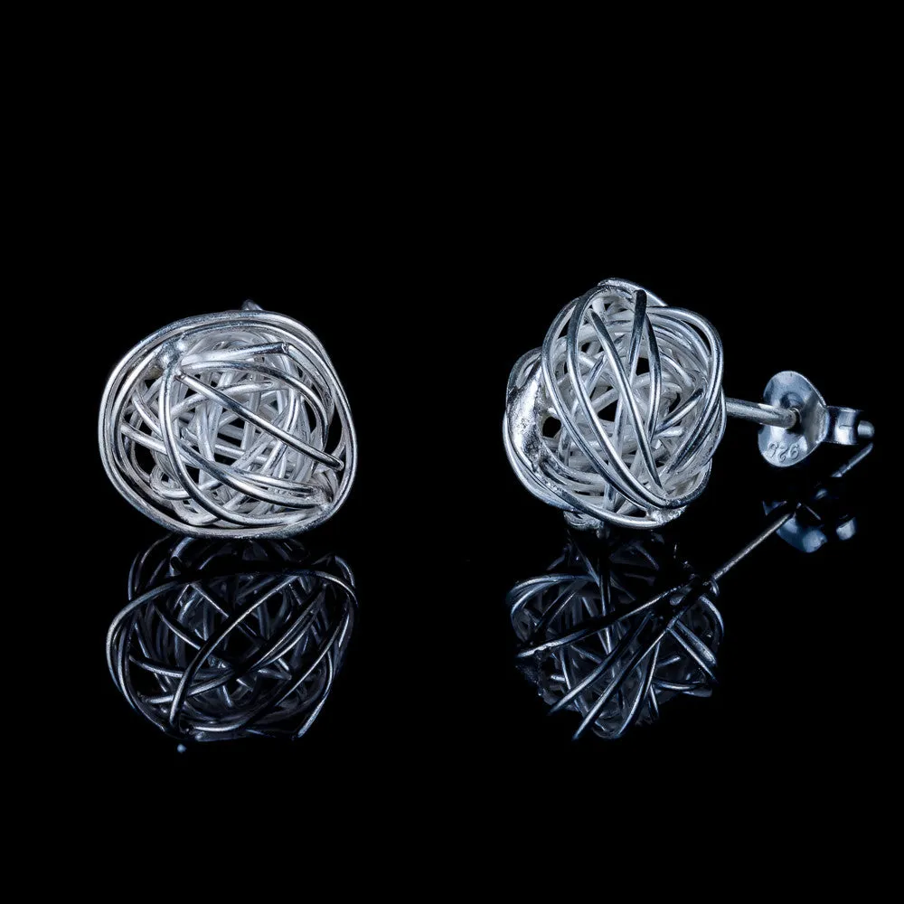 Nest Silver Stud Earrings