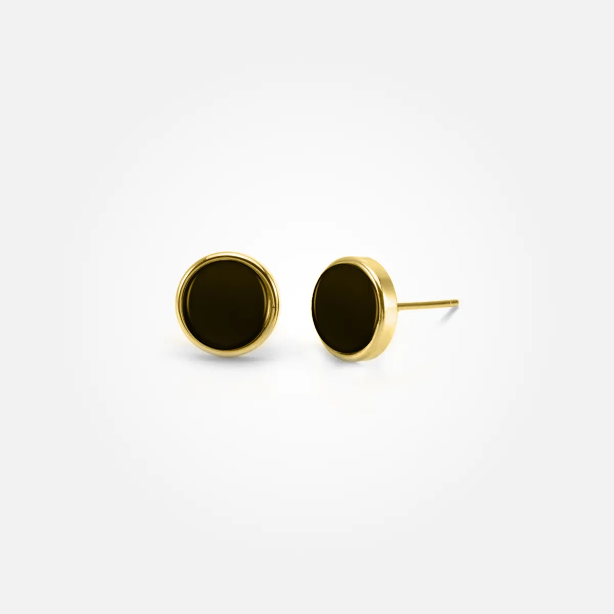 Onyx Stone Ear Studs (Round)