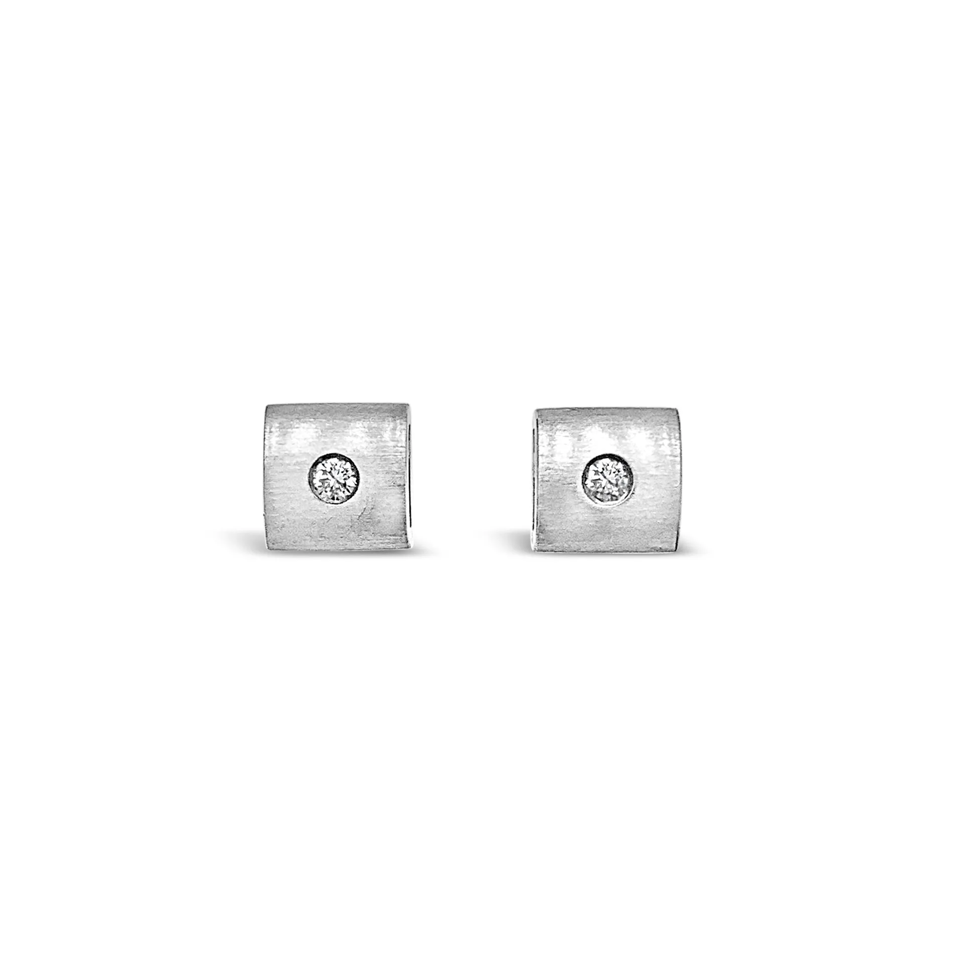 Platinum Diamond Square Stud