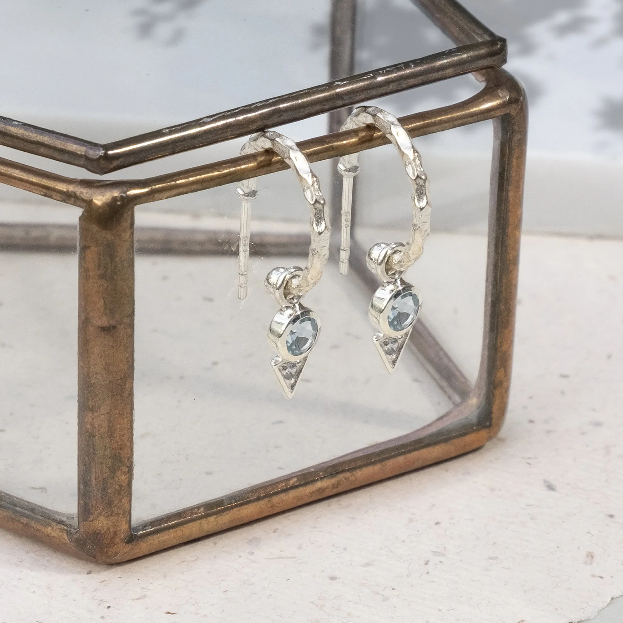 Trikona Peace Hoop Earrings