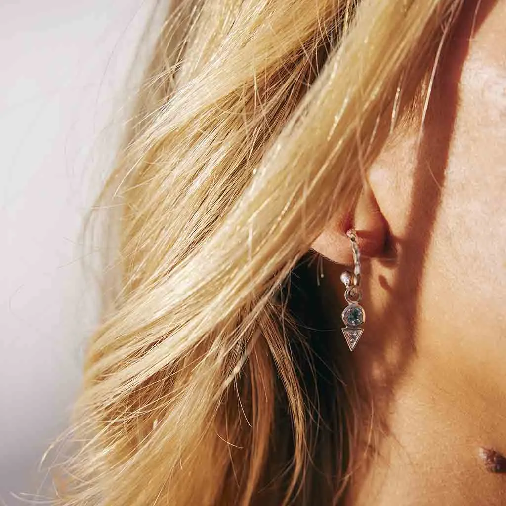 Trikona Peace Hoop Earrings