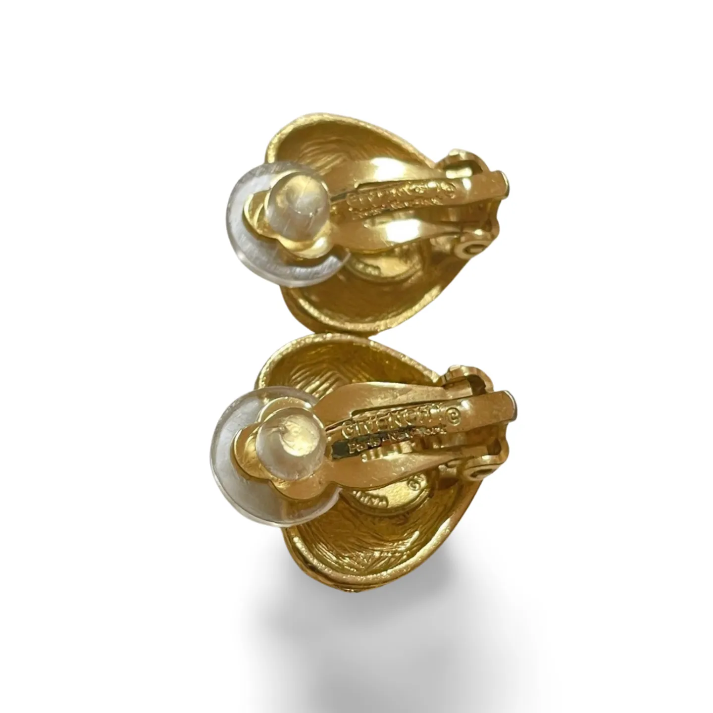Vintage Givenchy golden heart and logo earrings with crystal. Must have jewelry piece. 061003ac1