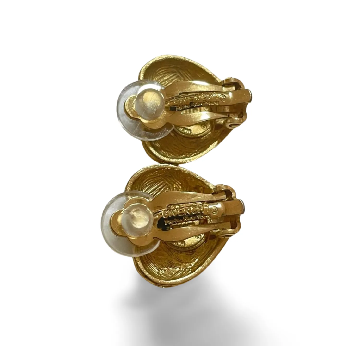 Vintage Givenchy golden heart and logo earrings with crystal. Must have jewelry piece. 061003ac1