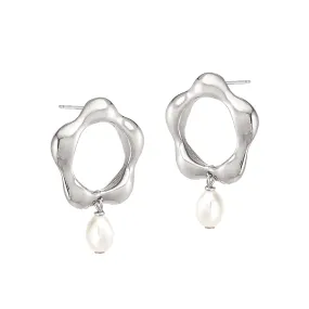 Wildflower Pearl Studs - Silver
